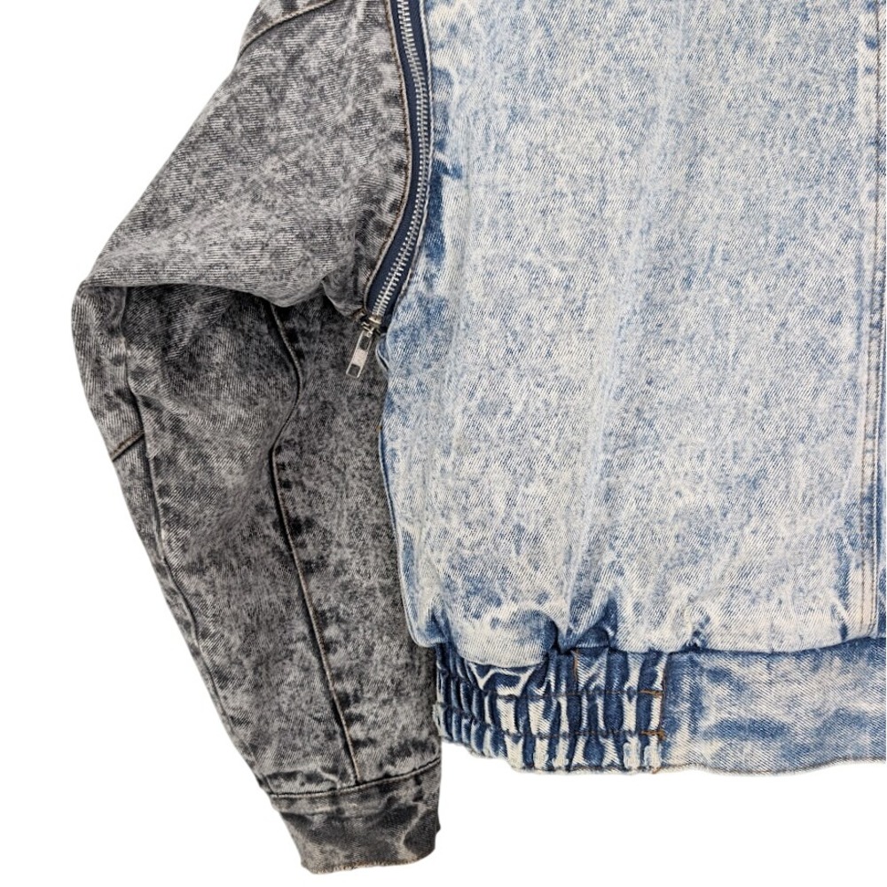 Levis Acid Wash Sherpa Trucker Jacket Zip Off Sleeves Womens Large 1980s Vintage - Picture 4 of 16